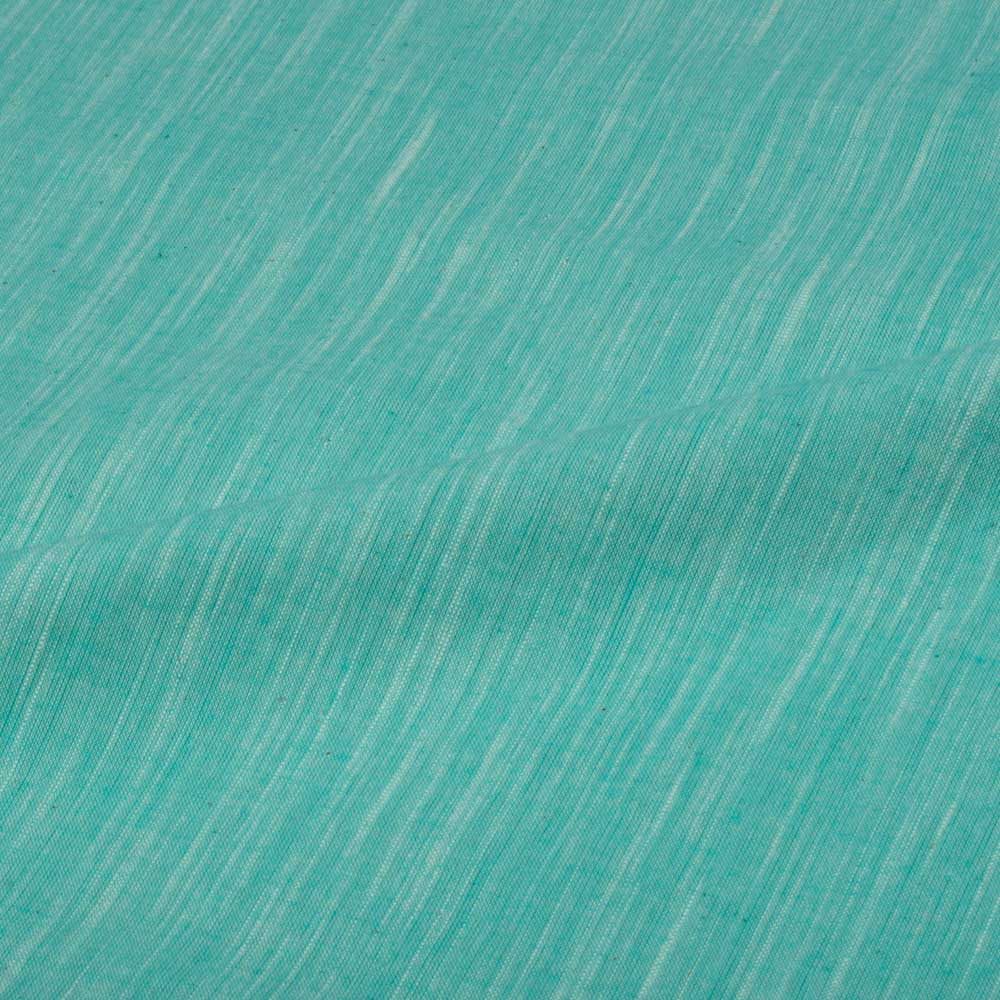 Cross Color White Teal Pure Cotton 100 GSM Handwoven Fabric