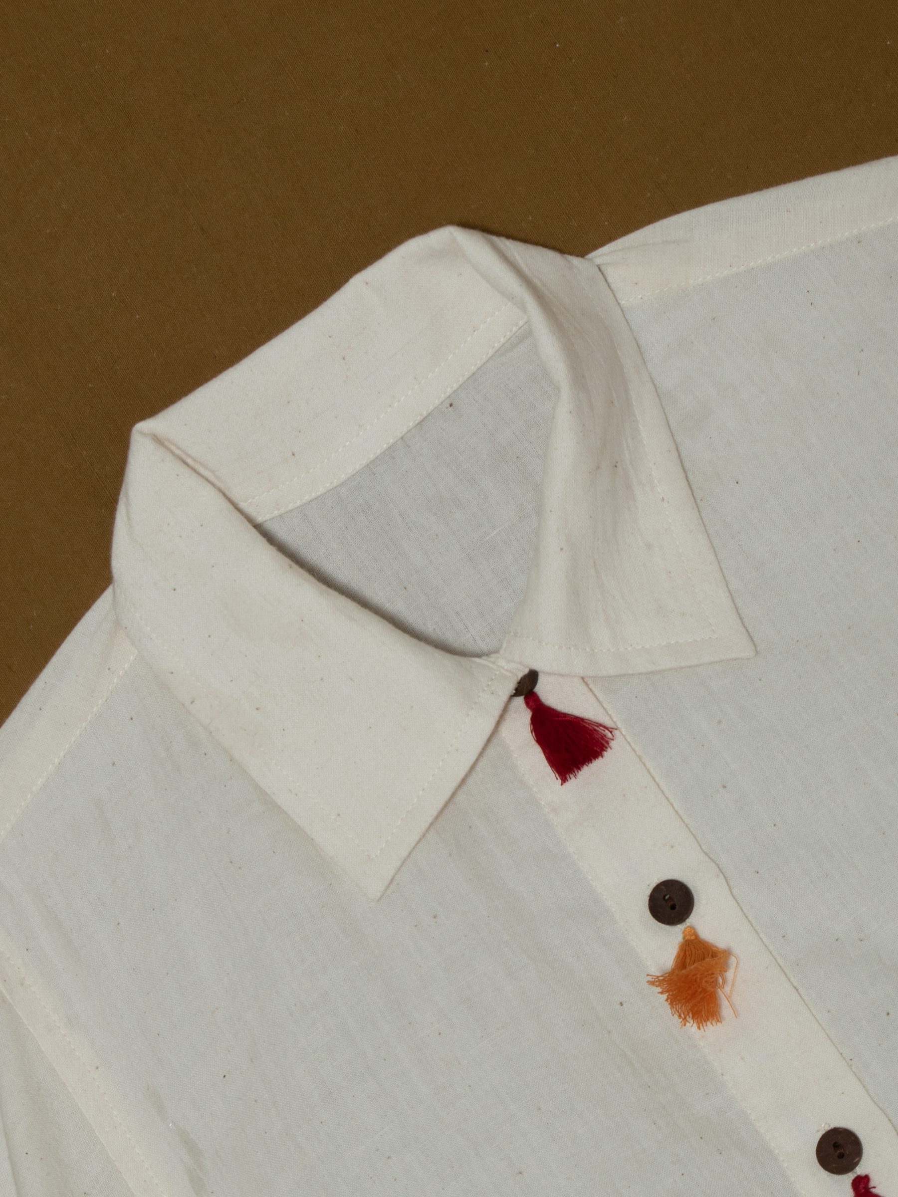 Multicoloured Tassel Embellished Shirt