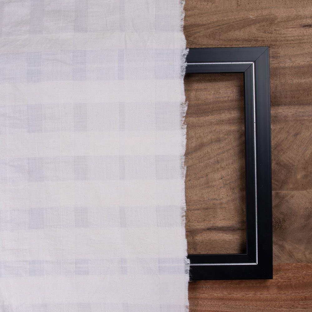 WHITE STRIPE COTTON 135 GSM FABRIC - BLEACHED WHITE & DYEABLE