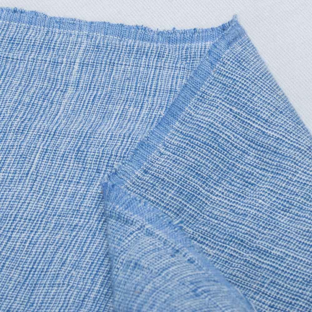 Chambray Blue Pure Cotton 115 GSM Handwoven Fabric
