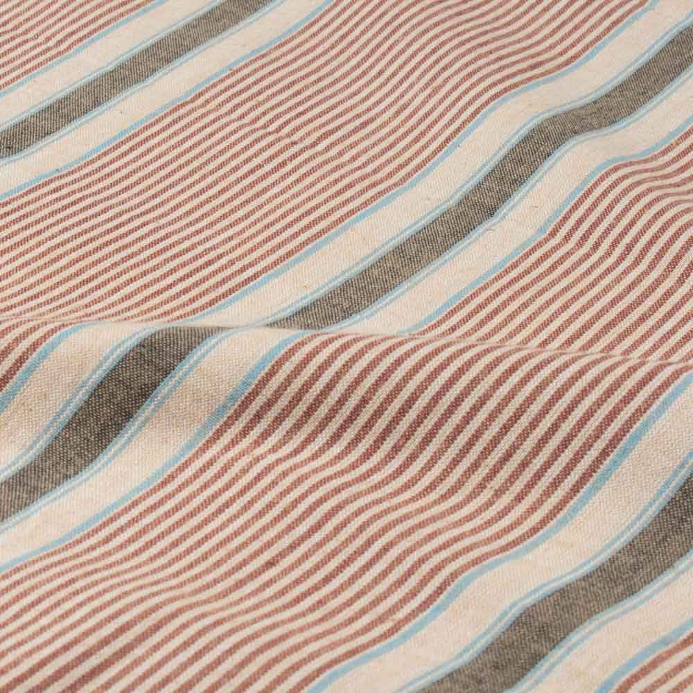 Multicolour Stripe Cotton & Khadi Blend 125 GSM Handwoven Fabric 416