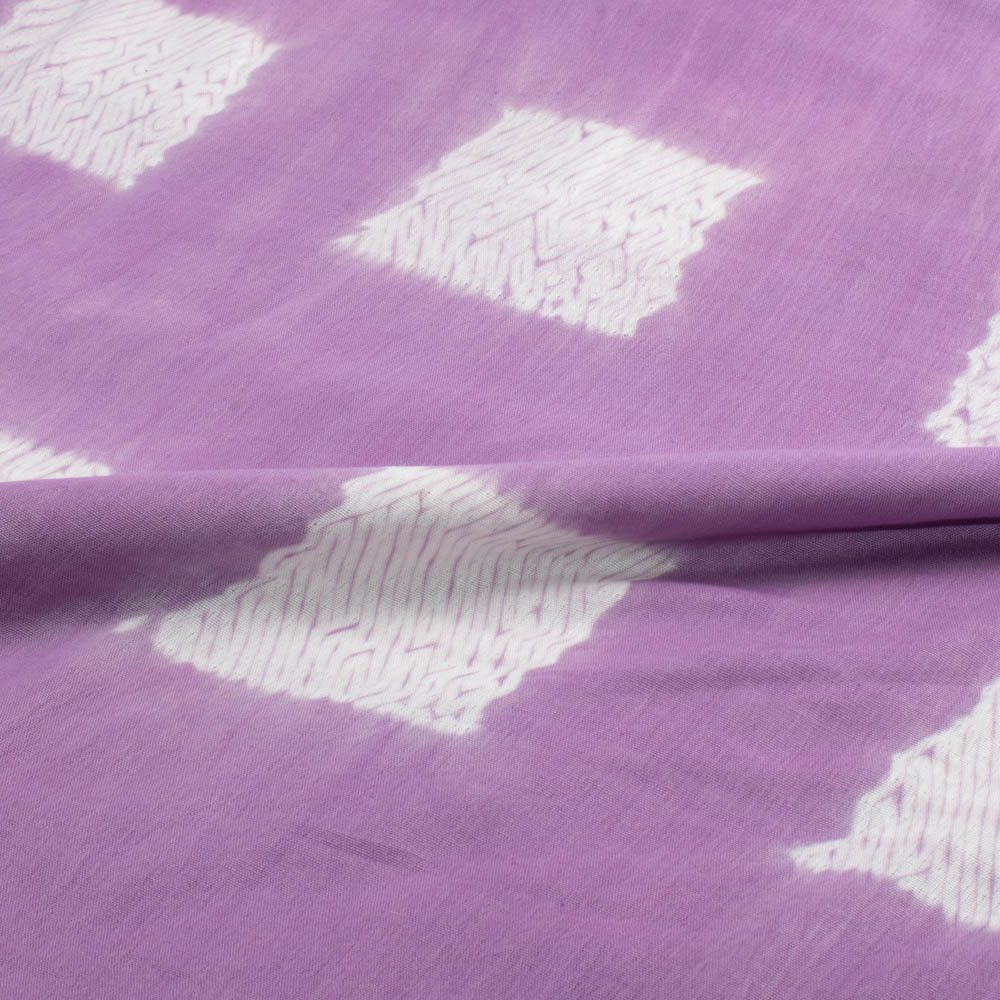 Abstract Lavender Shibori 90 GSM Pure Cotton Fabric