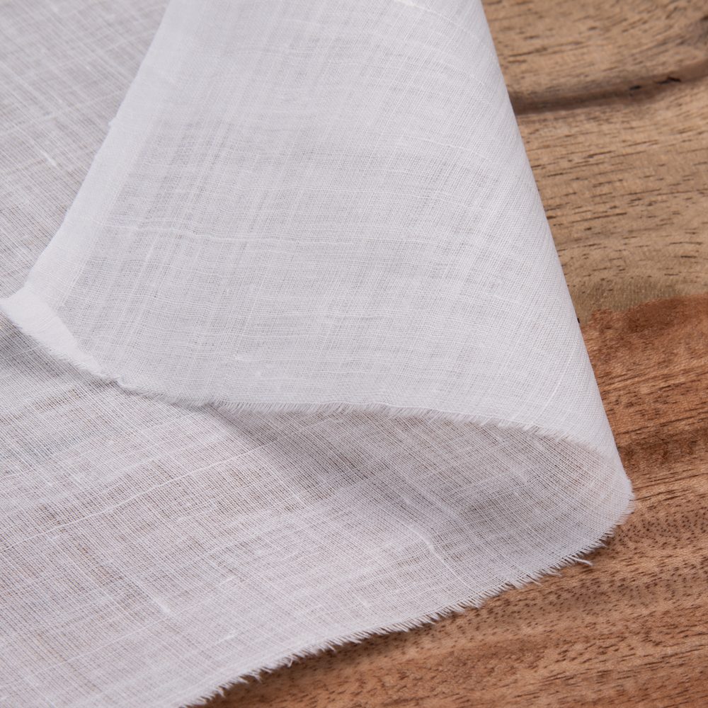 White Khadi Organdy Handspun & Handwoven Pure Khadi 46 GSM Fabric - Bleached & Dyeable