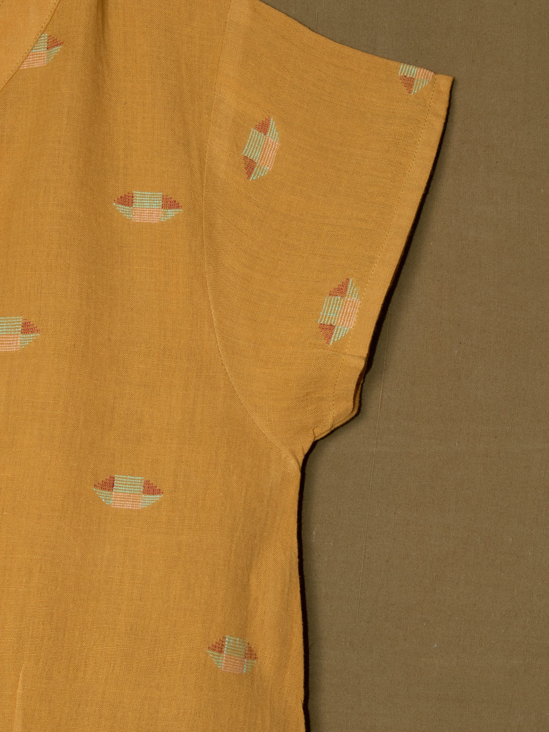 Mustard Handwoven Jamdani Romper