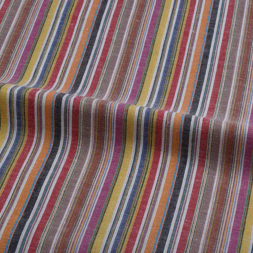Stripe Multicolor Pure Cotton 85 GSM Handwoven Fabric 230