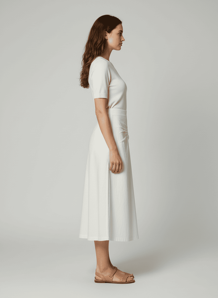 Skirt With Front Ruching