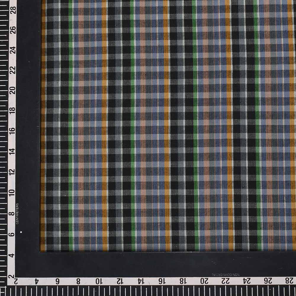 Check Multicolor Pure Cotton 105 GSM Handwoven Fabric