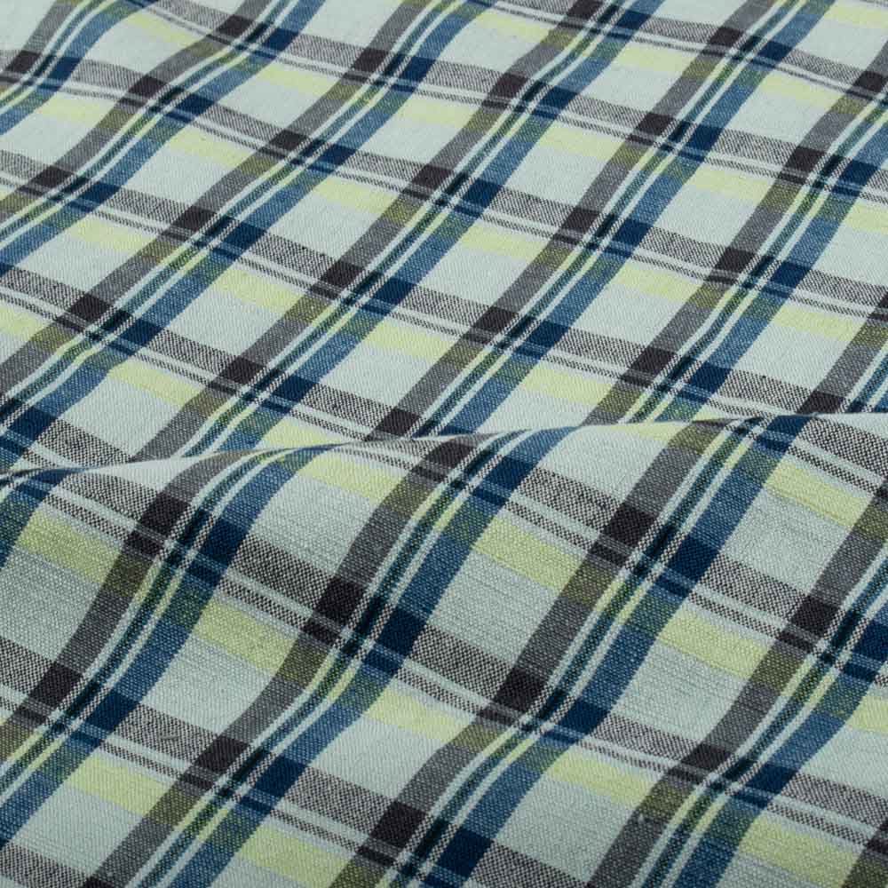 Check Multicolour Cotton Khadi 140 GSM Handwoven Fabric 757