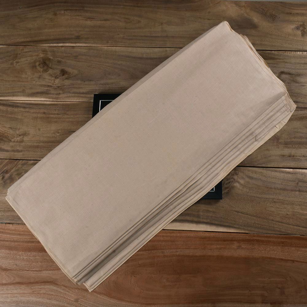Chambray Beige Khadi Cotton 75 GSM Handwoven Fabric