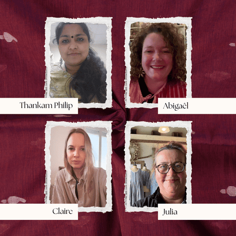 Clients and partners interacting with artisans highlighting global demand for sustainable fabrics