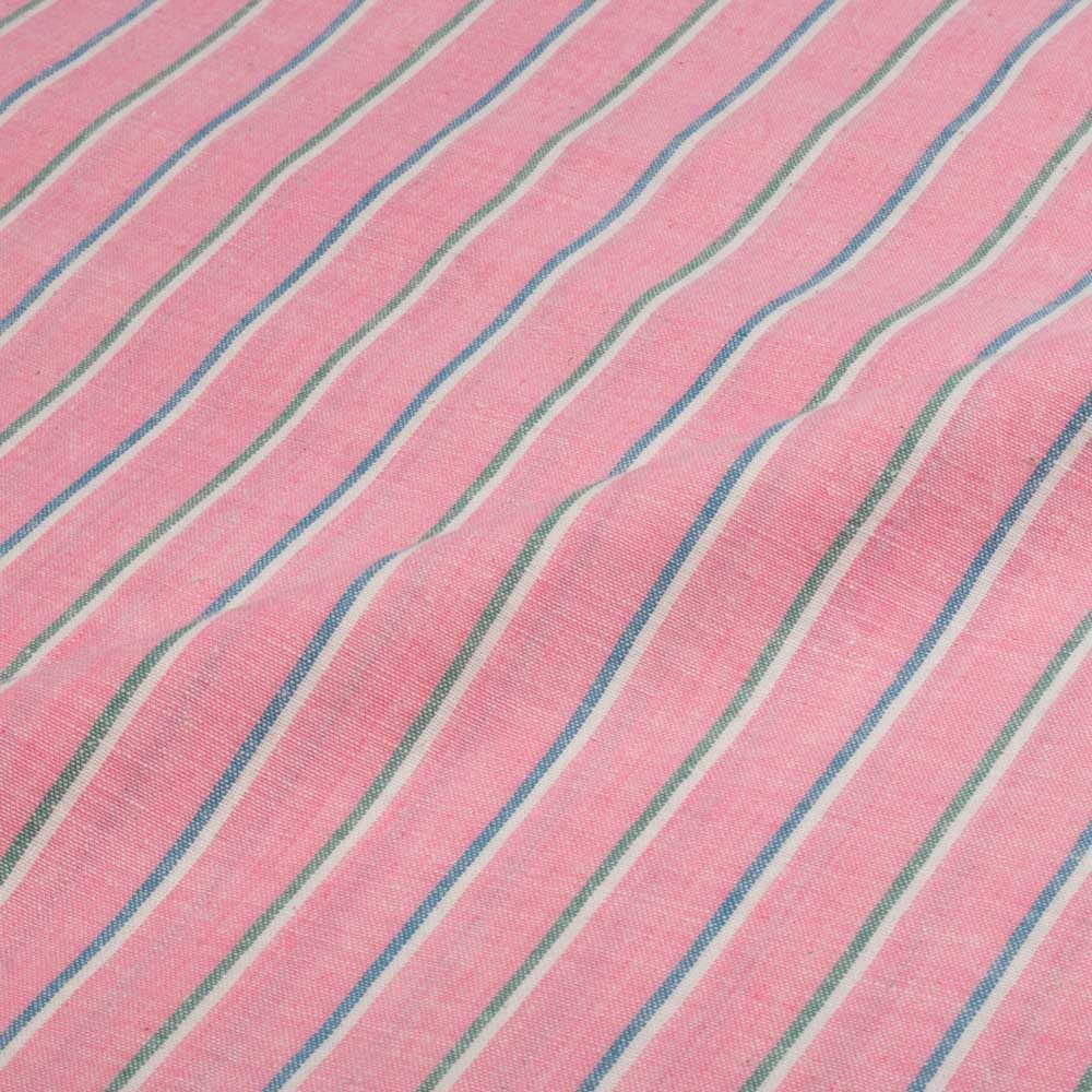 Stripe Multicolor Khadi Cotton 110 GSM Handwoven Fabric