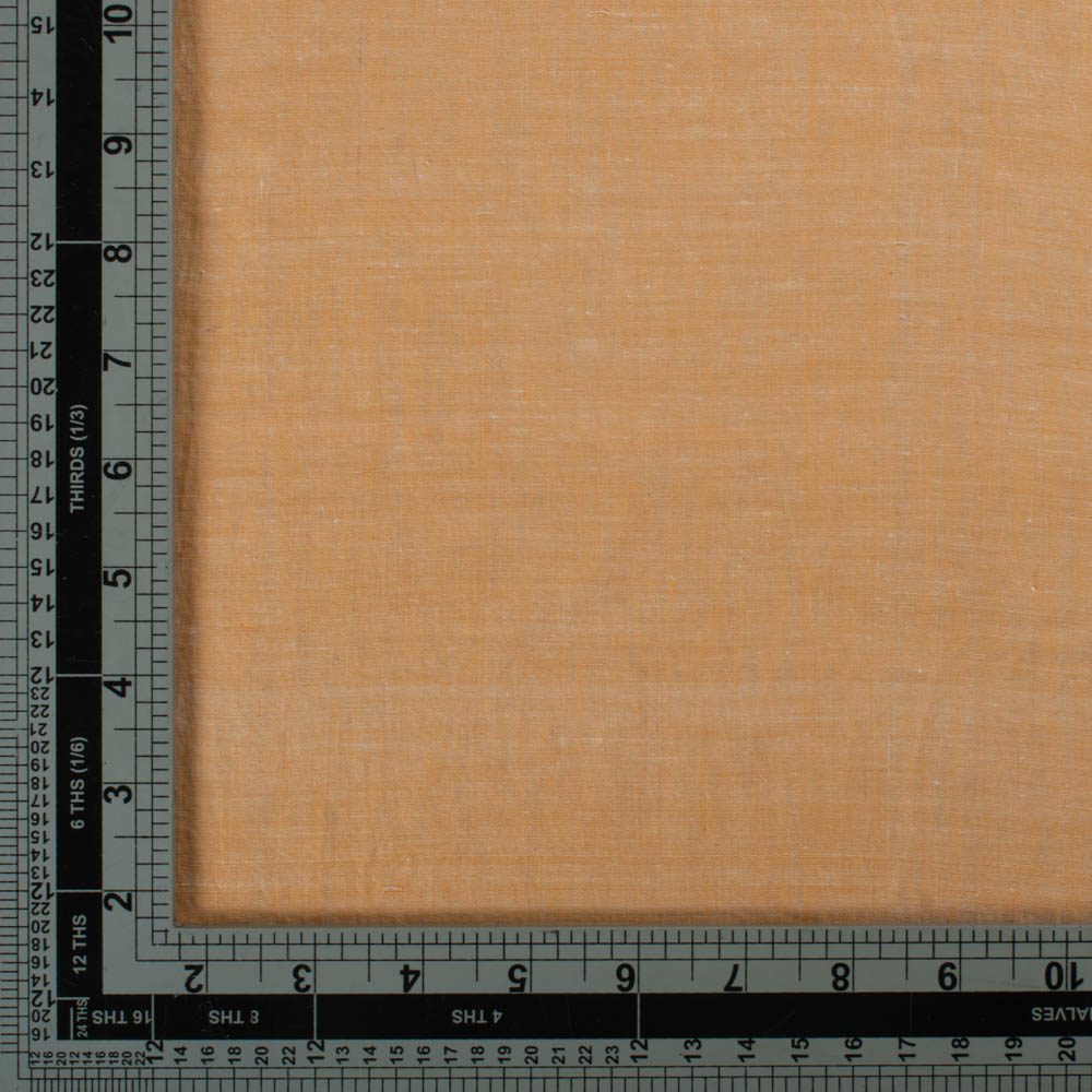 Chambray Orange Khadi Cotton 72 GSM Handwoven Fabric
