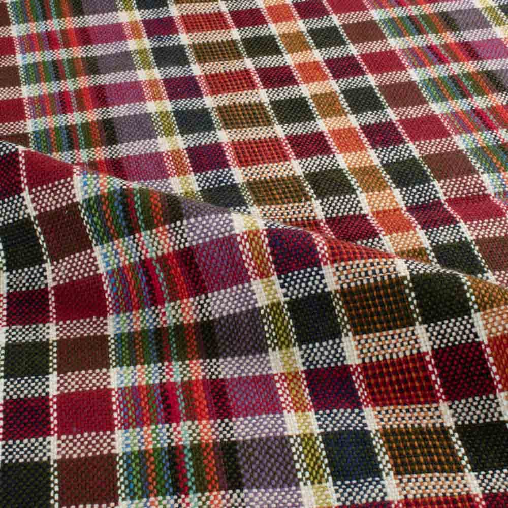 Check Multicolor Pure Khadi 300 GSM Handwoven Fabric