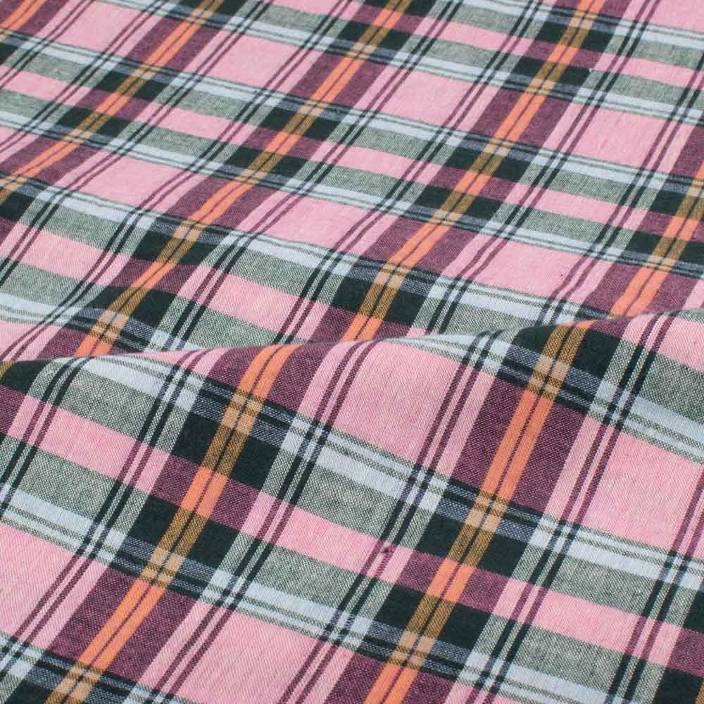 Check Multicolor Pure Cotton 100 GSM Handwoven Fabric 622
