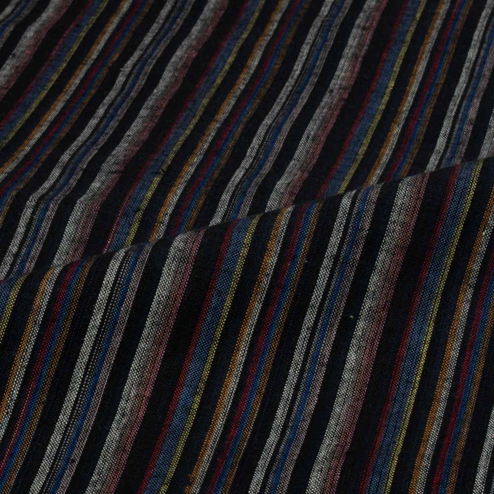 Stripe Multicolor Cotton Khadi 130 GSM Handwoven Fabric 07
