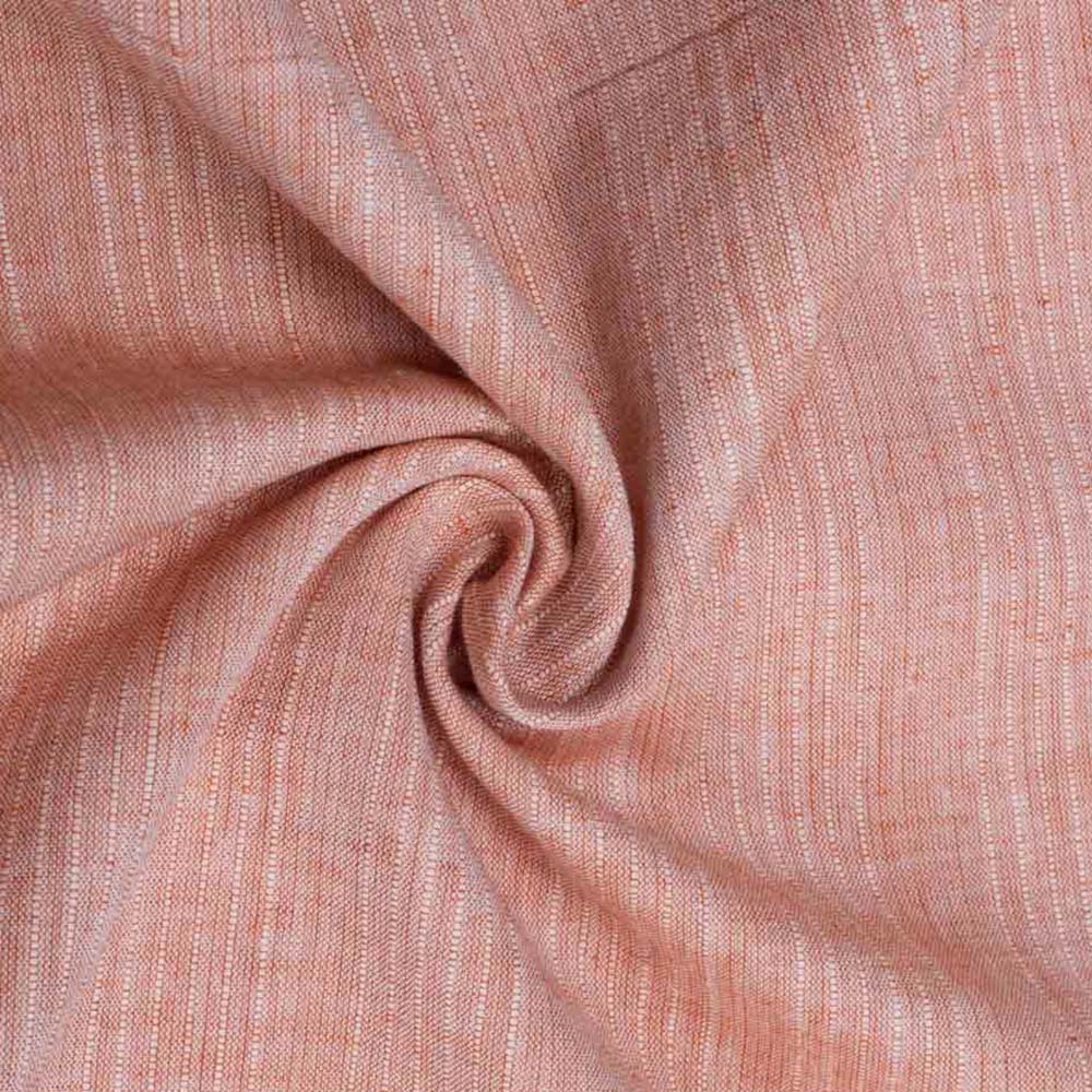 STRIPE LIGHT ORANGE PURE COTTON 80 GSM HANDWOVEN FABRIC