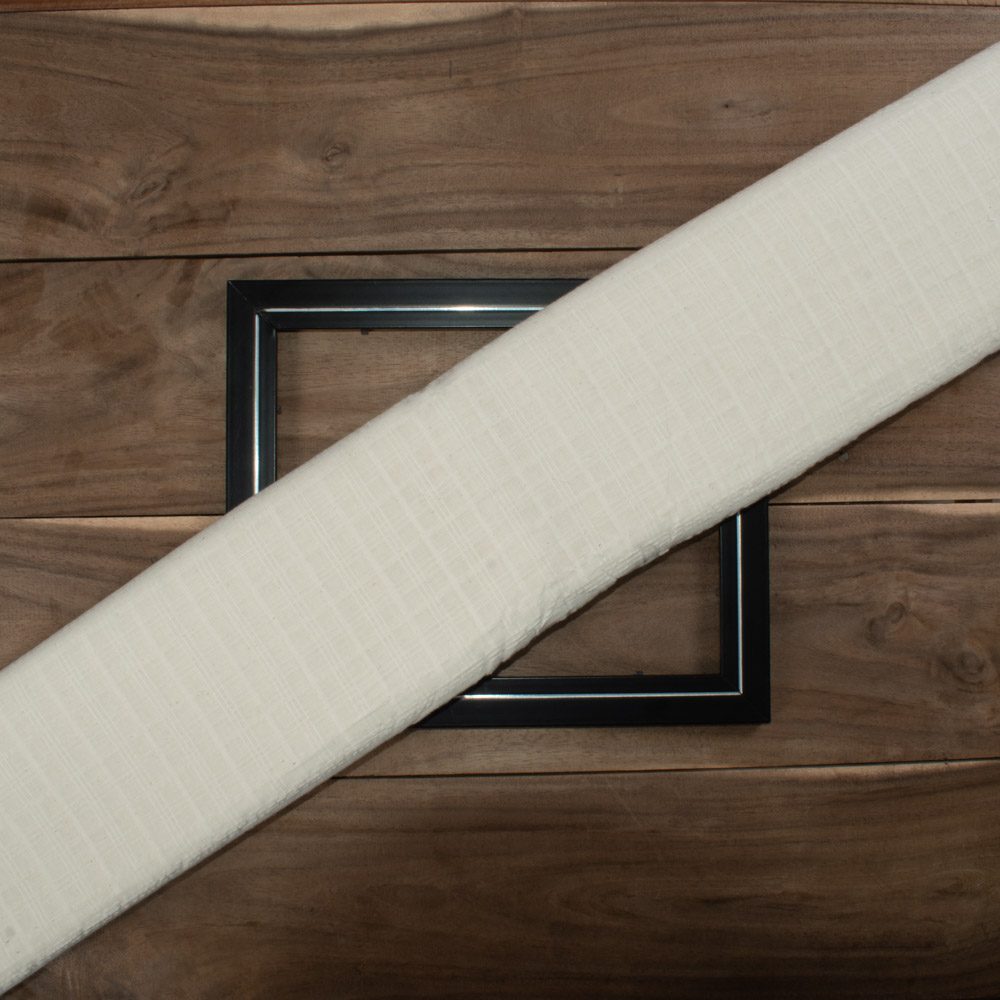 Check White Pure Cotton 90 GSM Fabric - Bleached White & Dyeable