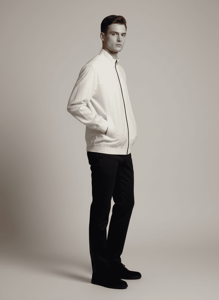 TRACK JACKET WITH FRONT FULL ZIPPER-FRONT SIDE POCKETS
