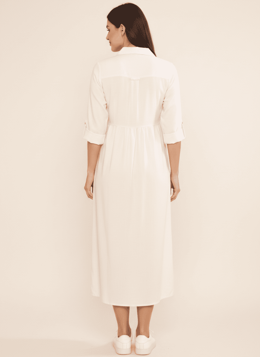 Calf Length Buttoned Dress