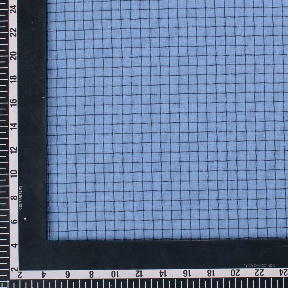 Check Blue Black Pure Cotton 120 GSM Handwoven Fabric 619