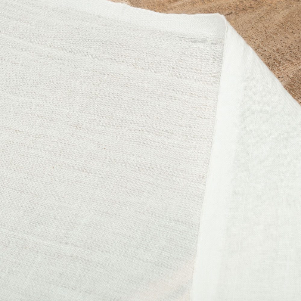 White Cotton 54 GSM Handwoven Cambric Fabric - Bleached White & Dyeable