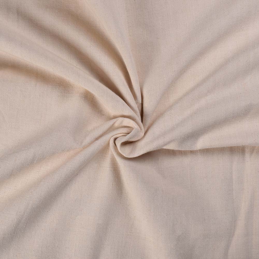 White Handspun & Handwoven 180 GSM Khadi Fabric - Bleached & Dyeable