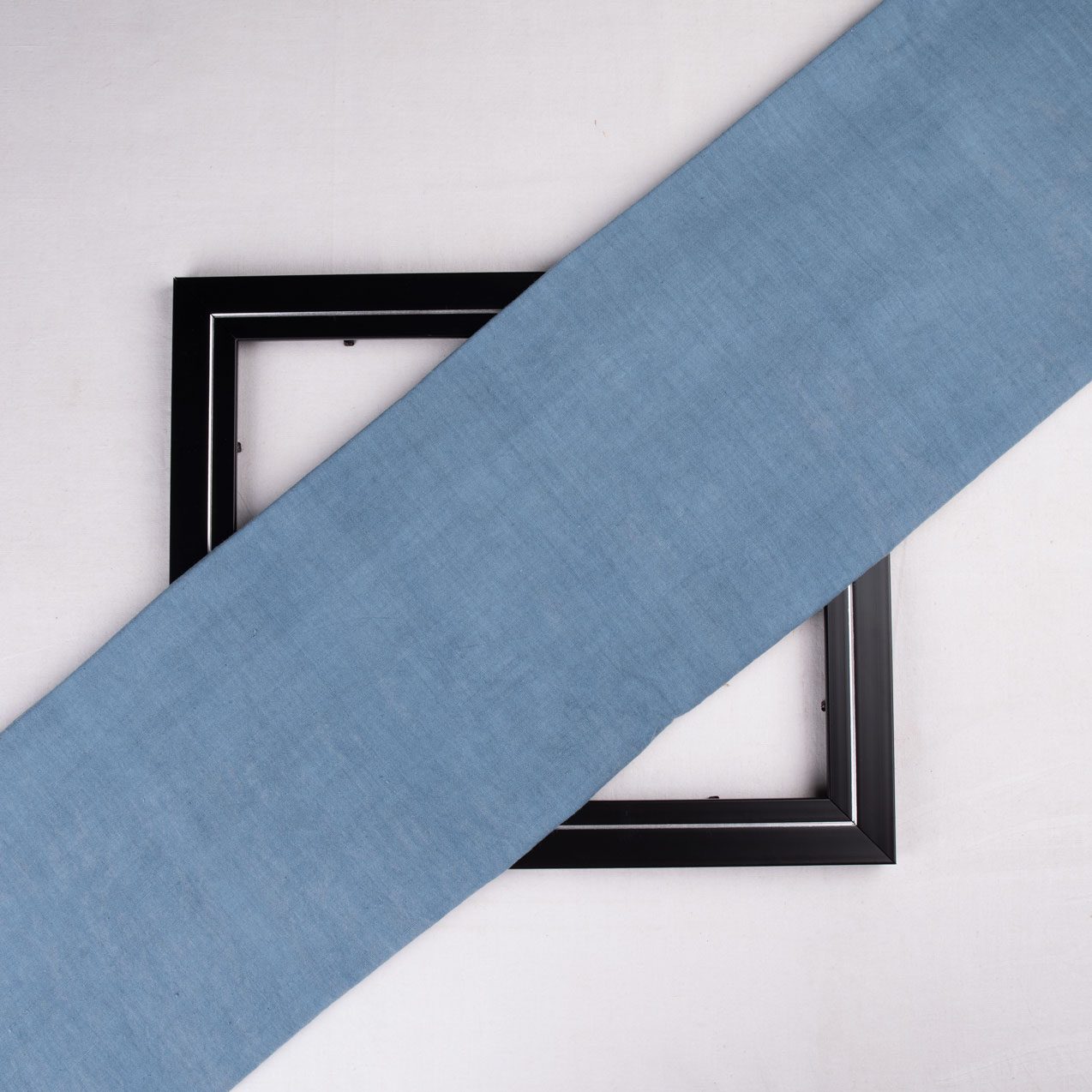 Plain Blue Natural Indigo Dyed 115 GSM Handwoven Cotton Fabric