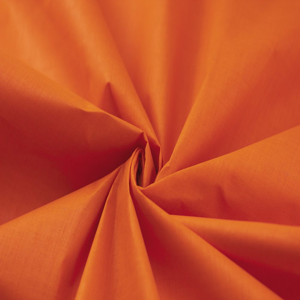 Plain Orange Khadi Cotton 70 GSM Handwoven Fabric