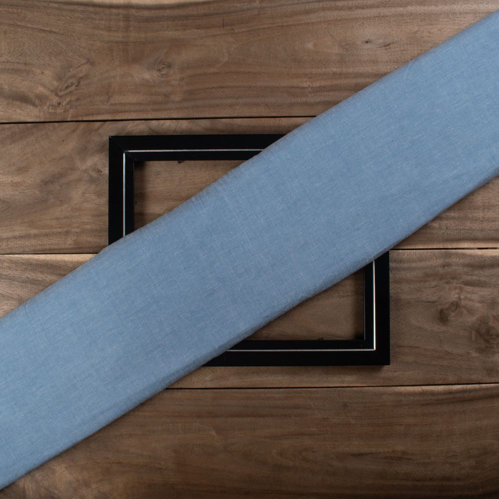 CHAMBRAY BLUE KHADI COTTON 92 GSM HANDWOVEN FABRIC AS20