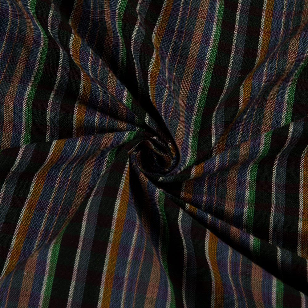 Check Multicolour Khadi Cotton 134 GSM Handwoven Fabric