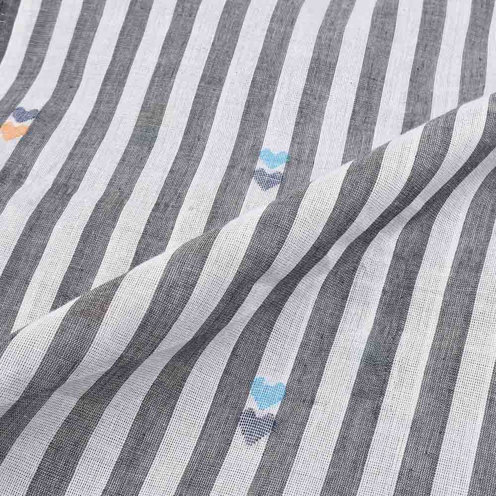 Black and White Jamdani Pure cotton 63 GSM Handwoven fabric