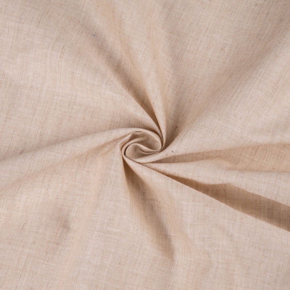 PLAIN NATURAL TUSSAR SILK COTTON BLEND 97 GSM HANDWOVEN FABRIC