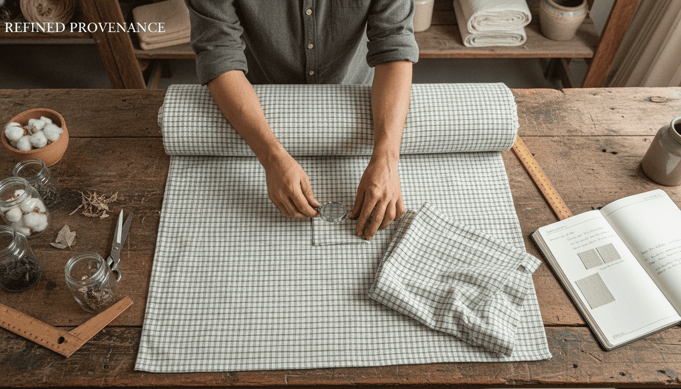 Sustainable wholesale cotton fabric showing organic texture and natural woven quality.