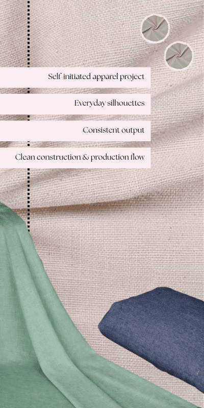 Independent designer collaboration focused on handwoven cotton garments and streamlined production workflow
