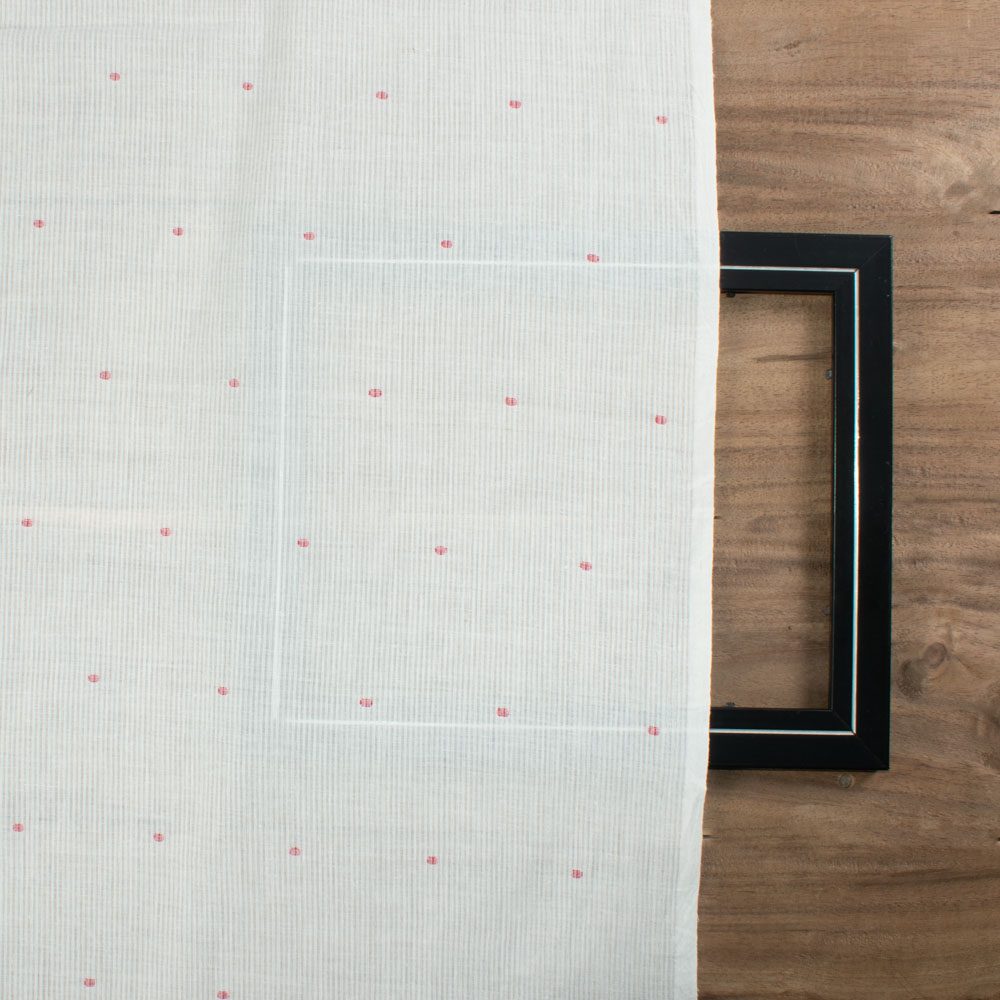 Geometric White Jamdani Handwoven Cotton 60 GSM Fabric