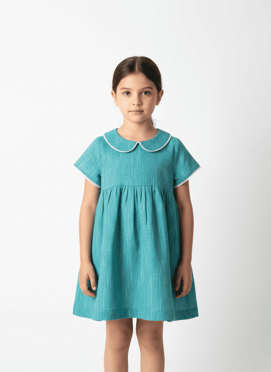 Flat Collar Buttoned Dress