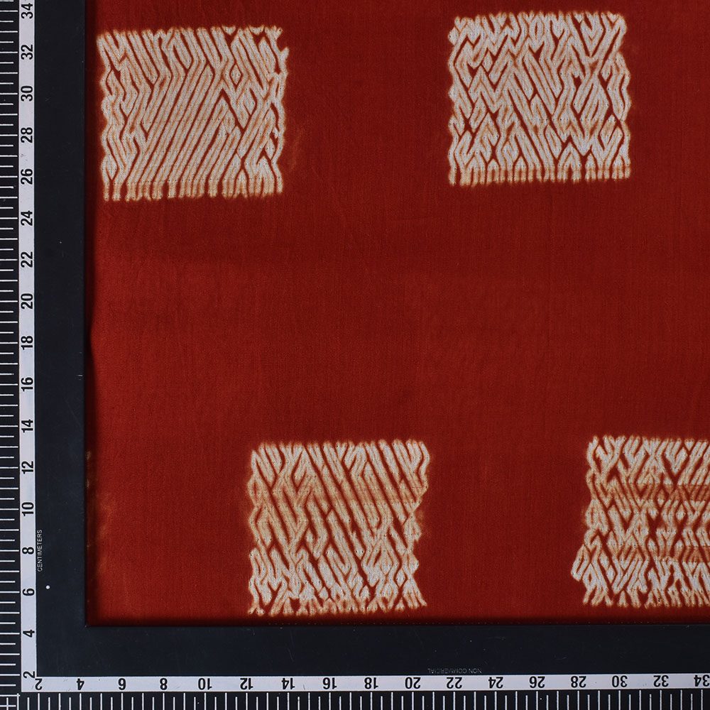ABSTRACT MAROON SHIBORI 90 GSM MERCERISED COTTON FABRIC