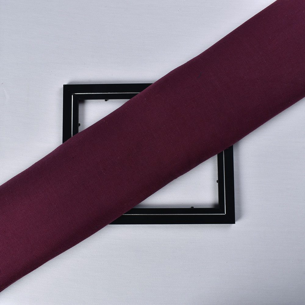 Maroon Diamond Twill Khadi Cotton 130 GSM Fabric