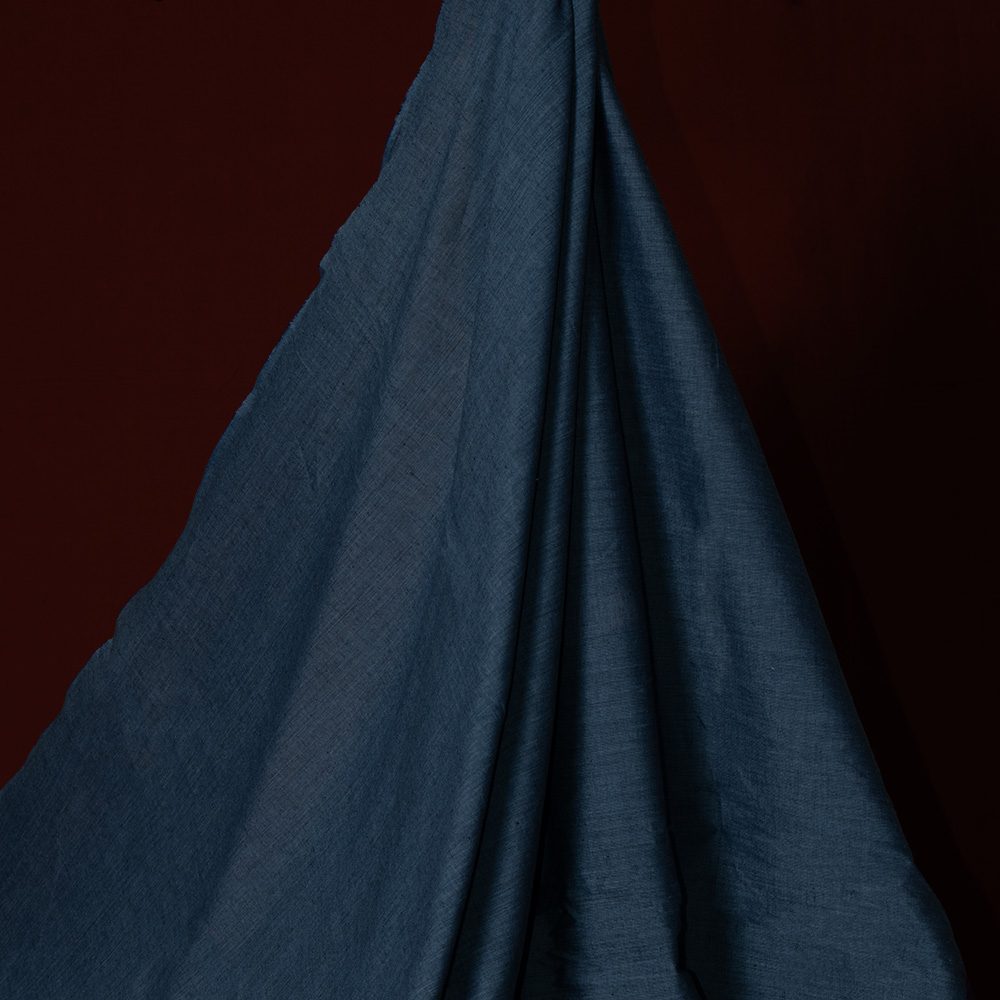 Royal and Navy Blue Cross Color Cotton 75 GSM Handwoven Fabric