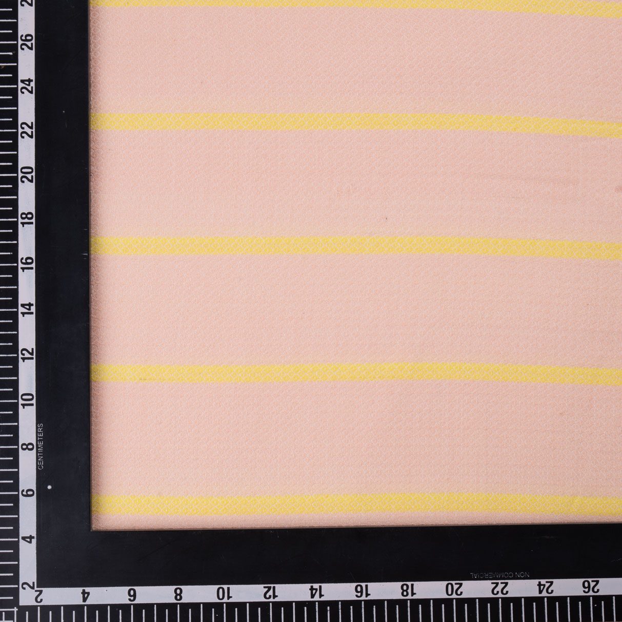 STRIPE PEACH & YELLOW JACQUARD MERCERISED COTTON 114 GSM FABRIC