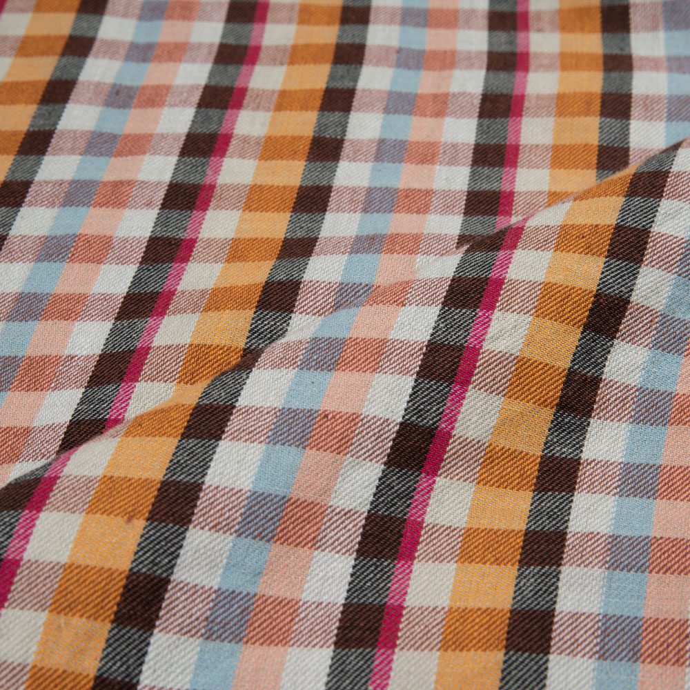 CHECK TWILL MULTI COLOUR PURE COTTON 115 GSM HANDWOVEN FABRIC