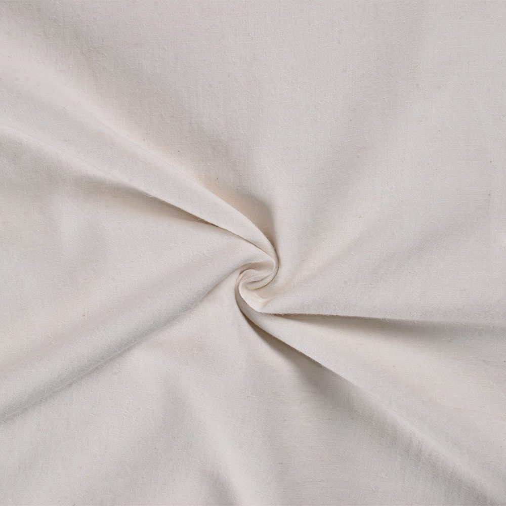 PLAIN WHITE HEMP & COTTON 110 GSM HANDWOVEN FABRIC