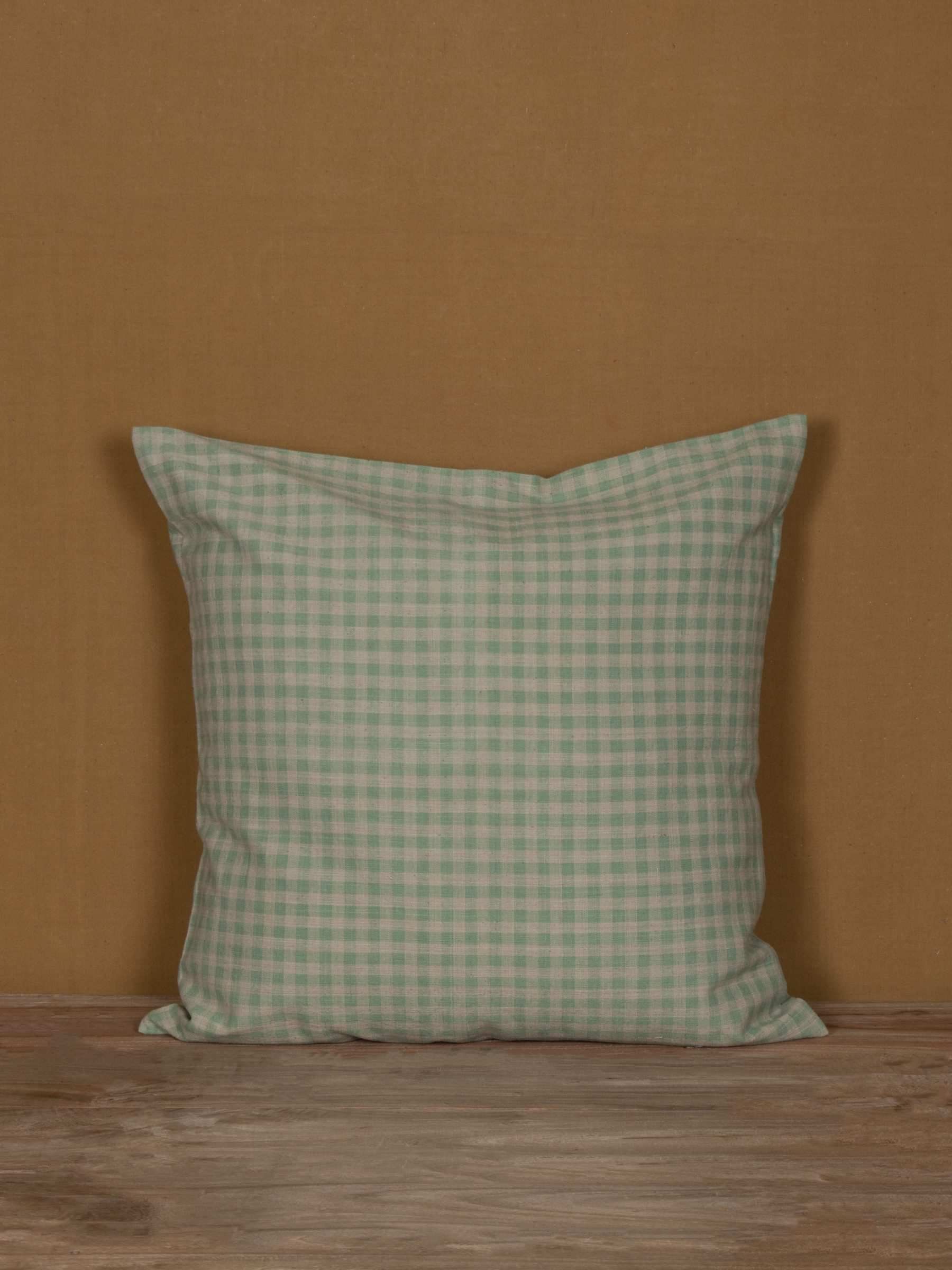 Natural Dye Khadi Cushion Cover with Wooden Button Closer