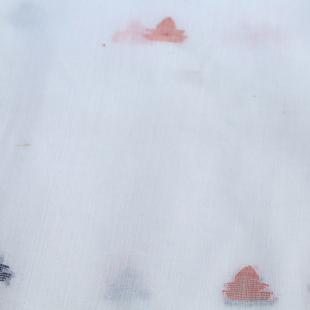 GEOMETRIC WHITE JAMDANI PURE COTTON 55 GSM FABRIC