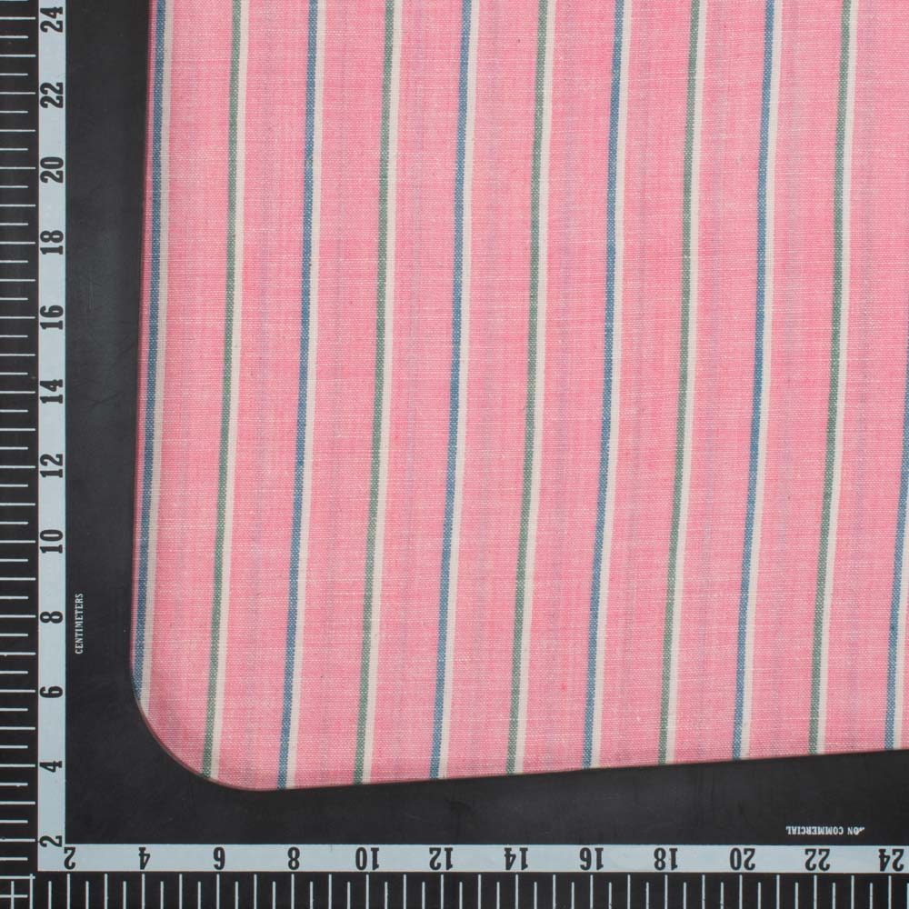 Stripe Multicolor Khadi Cotton 110 GSM Handwoven Fabric