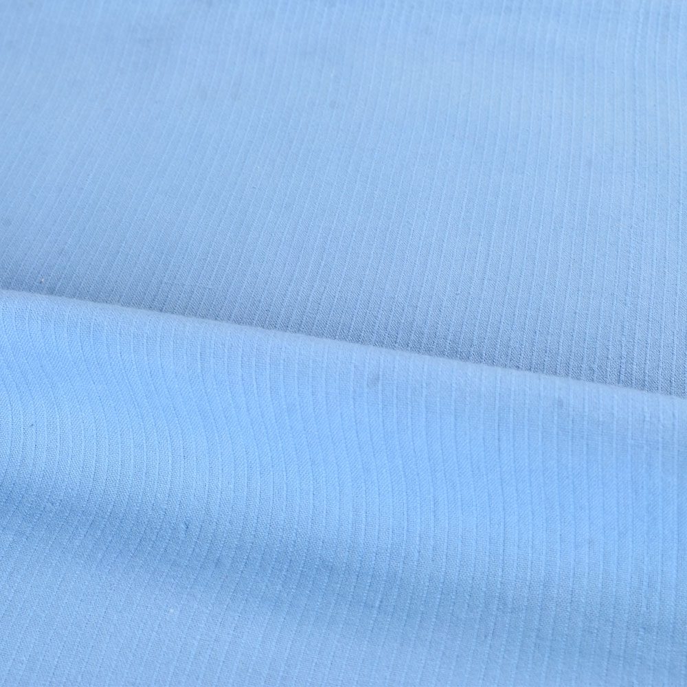 STRIPE SKY BLUE PURE COTTON 77 GSM HANDWOVEN FABRIC 49