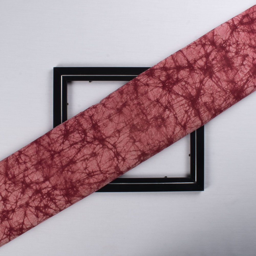 Abstract Red Batik Printed Khadi Cotton 105 GSM Handwoven Fabric 18