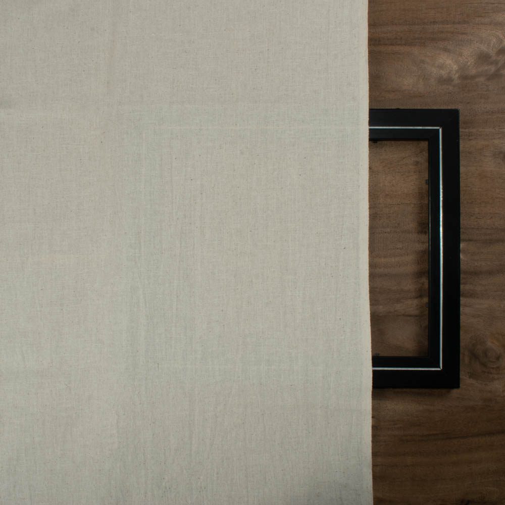 Plain Cream Natural Organic Khadi Cotton 145 GSM Mercerized Fabric