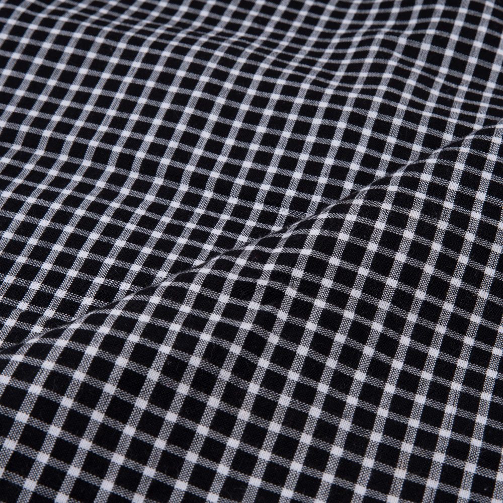 CHECK BLACK & WHITE PURE COTTON 106 GSM HANDWOVEN FABRIC