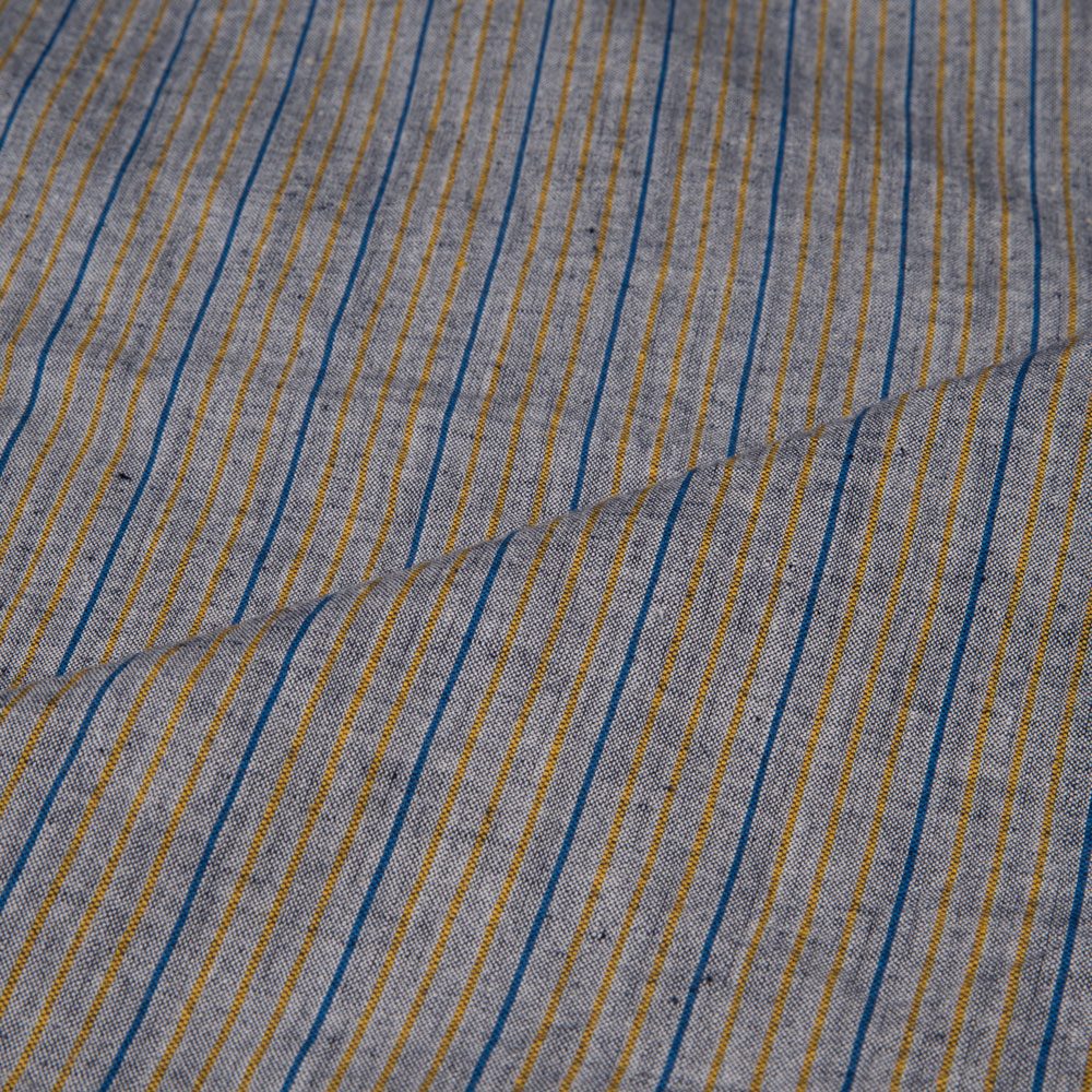 PINSTRIPE GREY PURE COTTON 90 GSM HANDWOVEN FABRIC